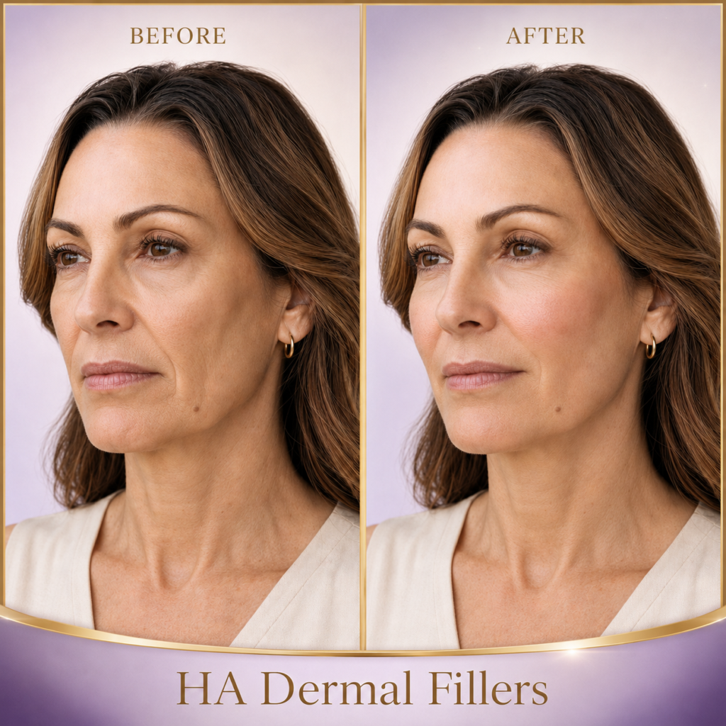 HA dermal fillers before and after