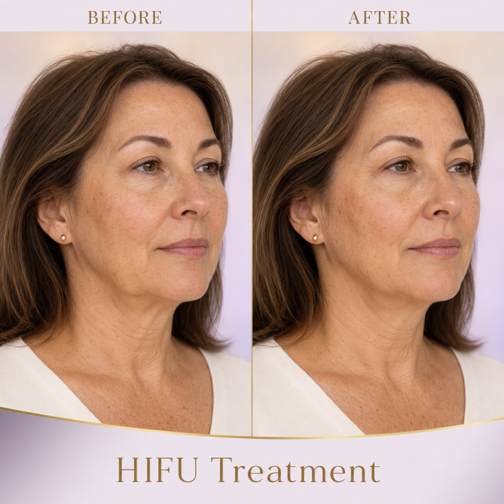 HIFU treatment before and after
