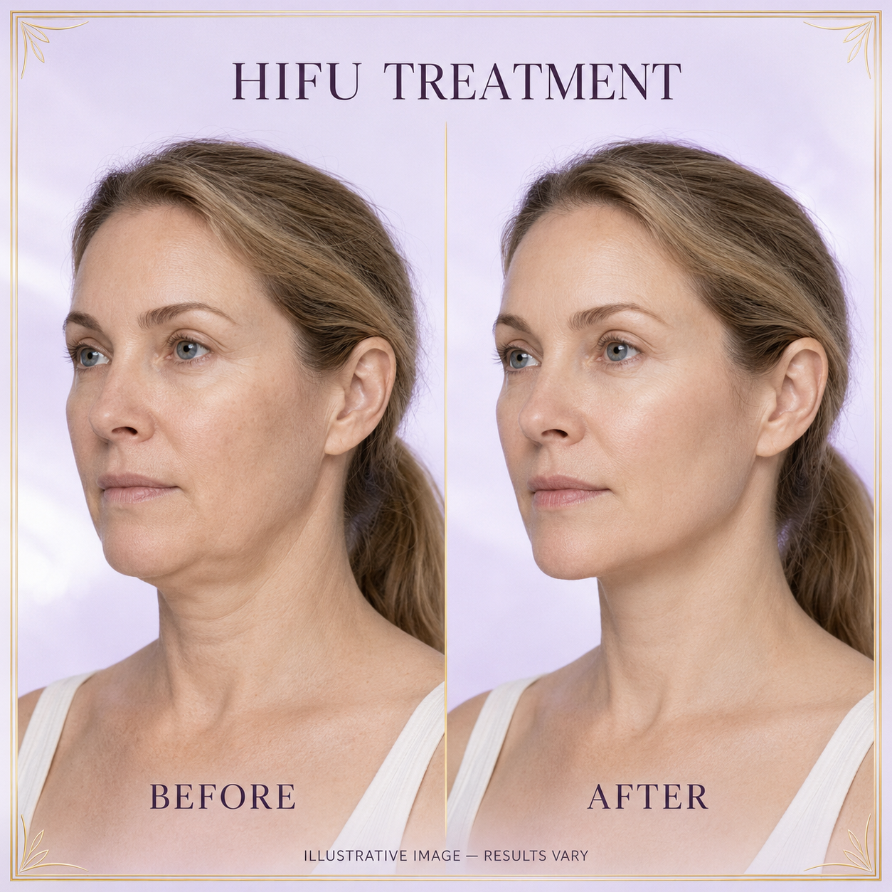 HIFU treatment before and after